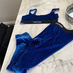 Tom Ford Royal Blue Velvet Activewear Set
